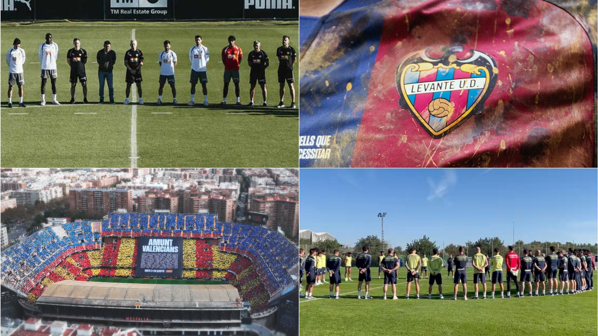 Minuto de silencio Valencia CF y Levante accidente de Toledo Minuto de silencio Valencia CF y Levante accidente de Toledo