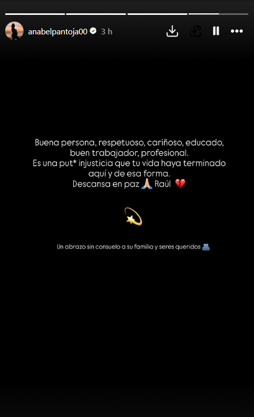 Anabel Pantoja se despide de Raúl Triguero