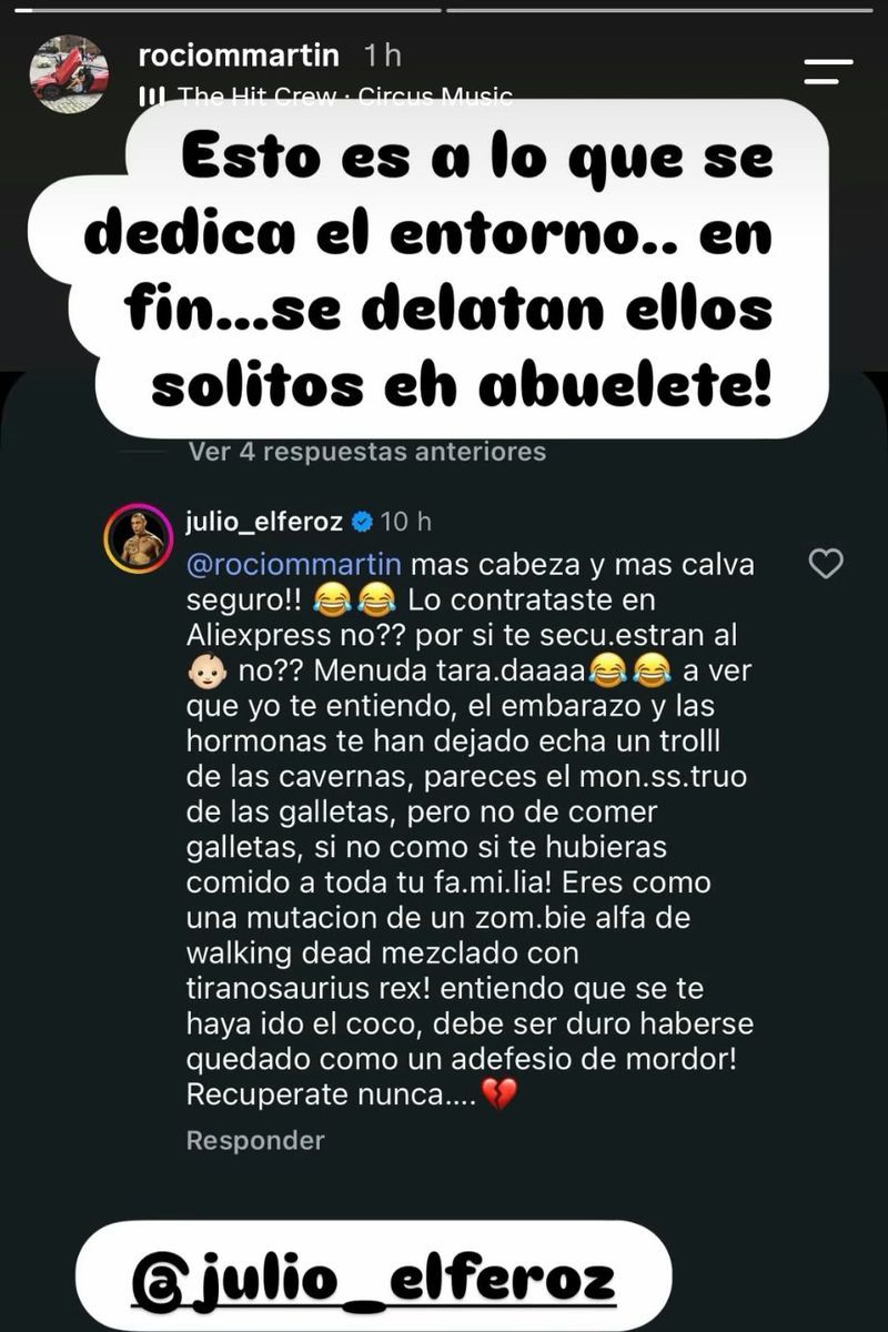 Rocío Muñoz Martín muestra los mensajes hirientes que recibe del entorno de Omar Montes