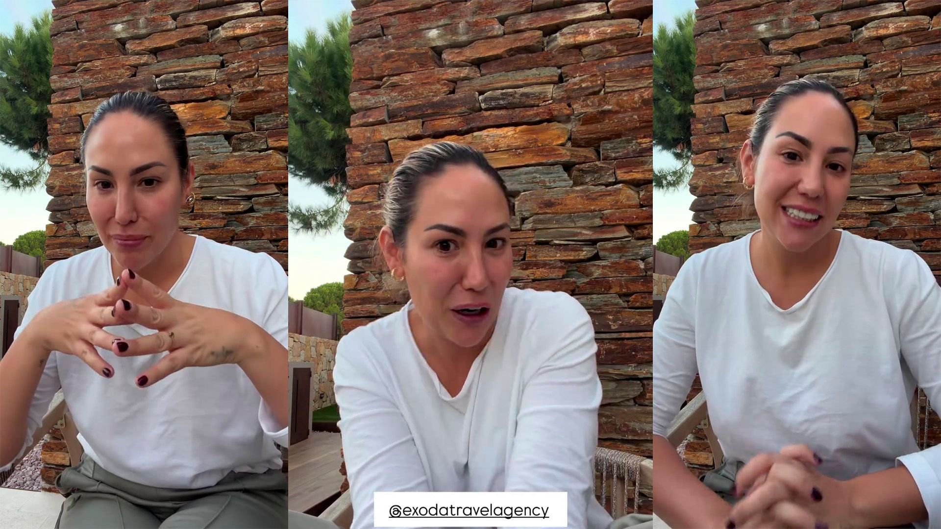 Steisy explicando las condiciones del viaje con sus seguidores